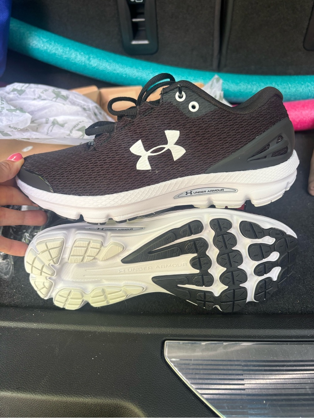 Under Armour Women's Black and White Athletic Running Shoes